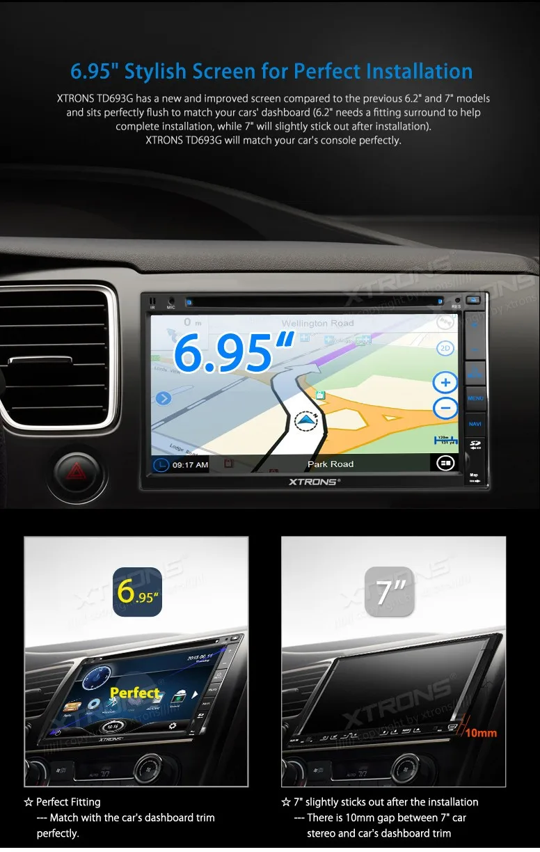 Clearance XTRONS 6.95" HD Digital TFT Touch Screen car radio GPS Navigator 2 Din Car DVD Player Steering Wheel Control /Front DVR Camera 2 Clearance XTRONS 6.95" HD Digital TFT Touch Screen car radio GPS Navigator 2 Din Car DVD Player Steering Wheel Control /Front DVR Camera 2