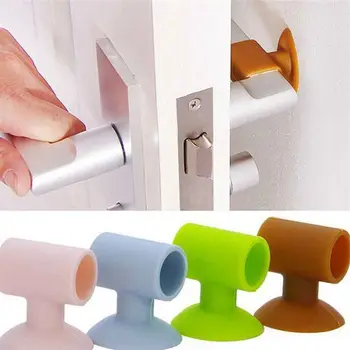 

1pc Doorknob Wall Mute Crash Pad Cushion Cabinet Door Handle Lock Silencer Attached Silicone Anti-collision House Door Stopper