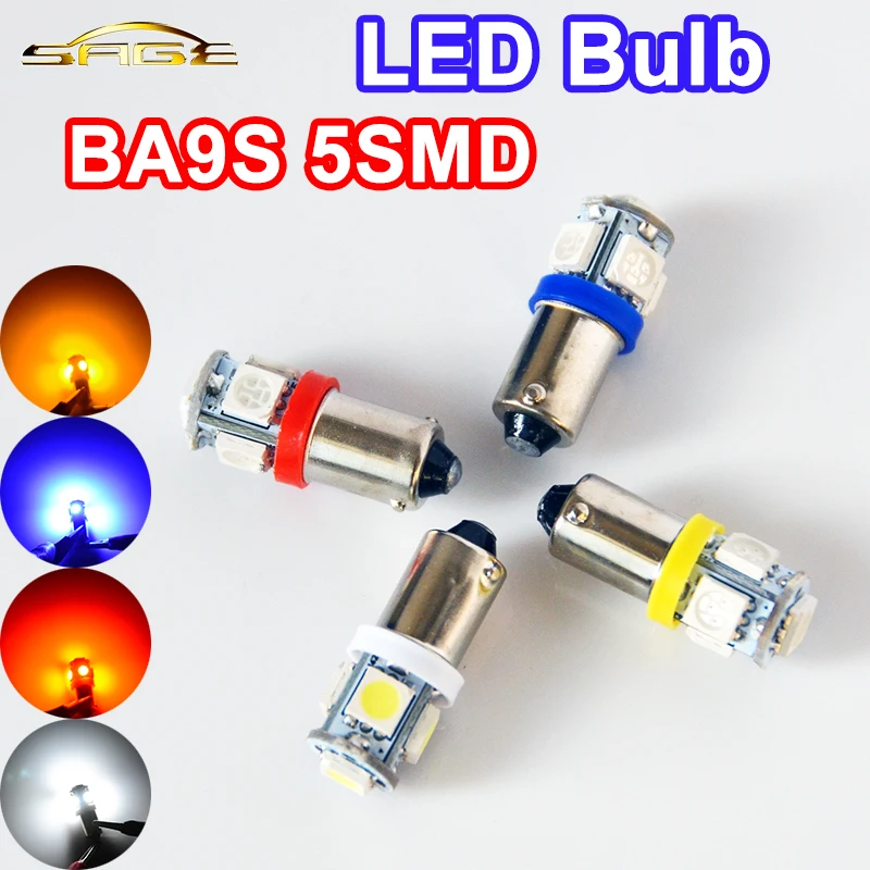 Flytop BA9S 5SMD 5050 Автомобильный светодиодный светильник 12 В ксеноновый белый синий
