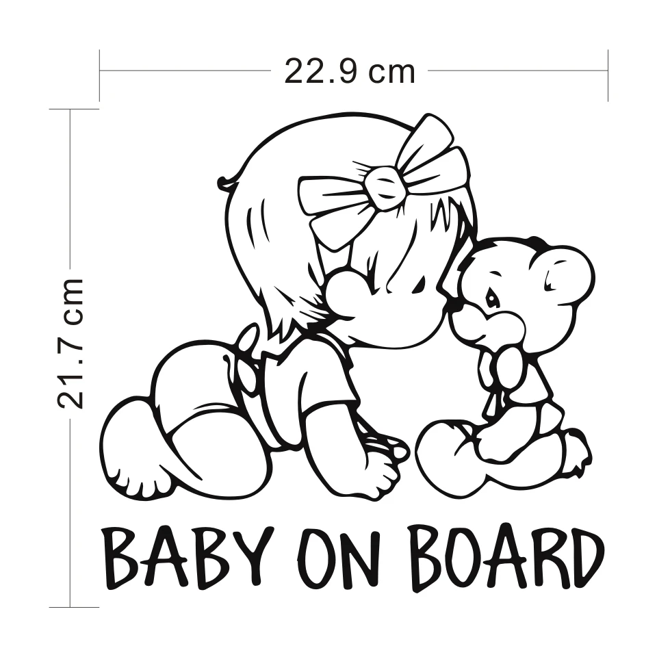 Cunymagos BABY ON BOARD Lovely Bear Car Styling Decals Cartoon Vinyl Car Sticker 22.921 (2)