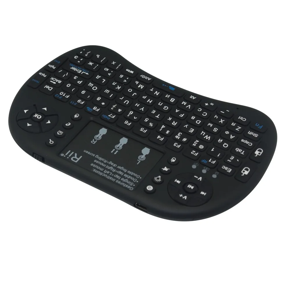 Rii mini i8+ русская клавиатура Air mouse Мультимедийный пульт дистанционного управления тачпад ручной для Smart tv Box Xbox360 PS3