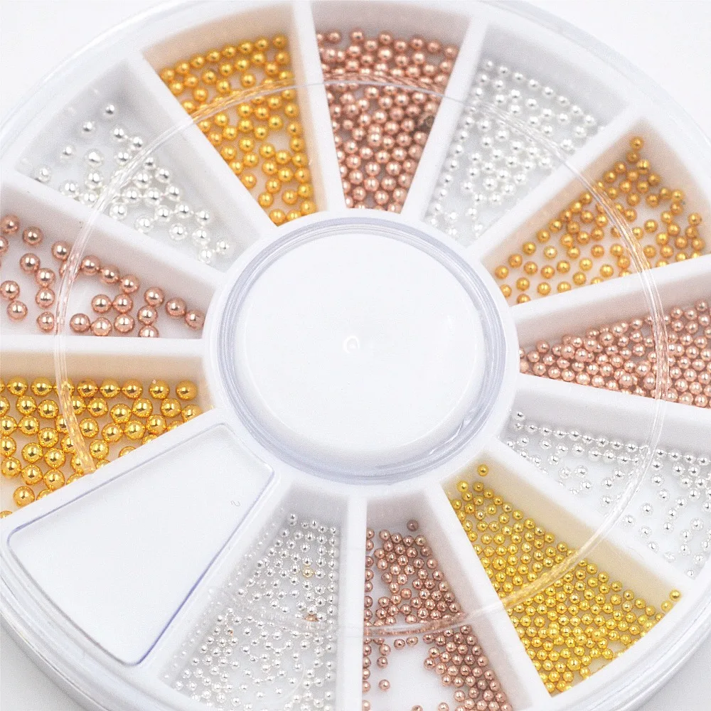 Mixed sizes Steel Beads Nail Studs Gold Sliver Champagne metallic