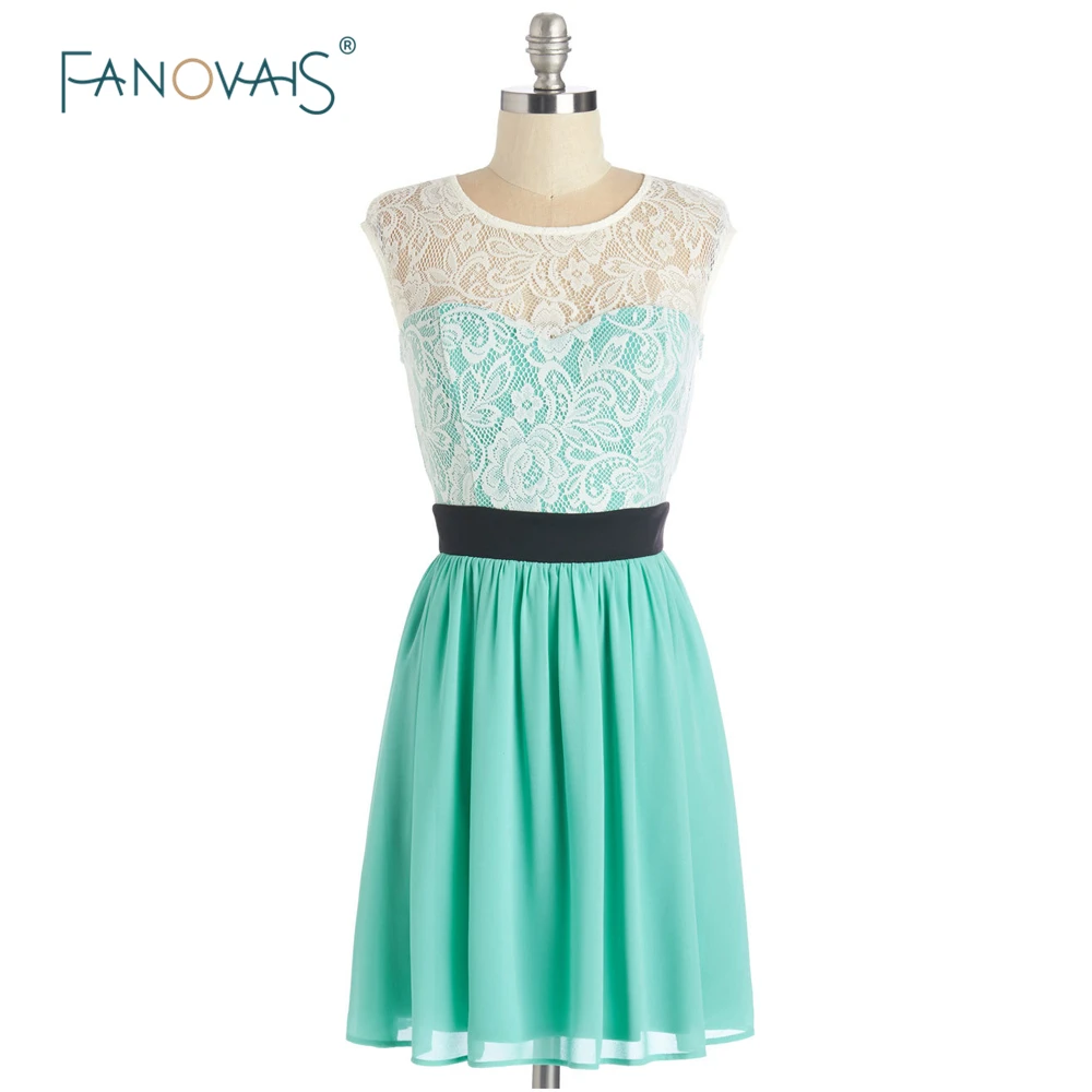 New Elegant Teal Short Plus Size Bridesmaid Dresses 2015 Round Neckline Lace Chiffon Wedding