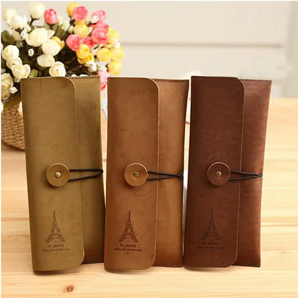 

1PC 2017 NEW Fashion Women Suede Leather Cosmetic Makeup Bag Pen Pencil Stationery Case Zipper Pouch