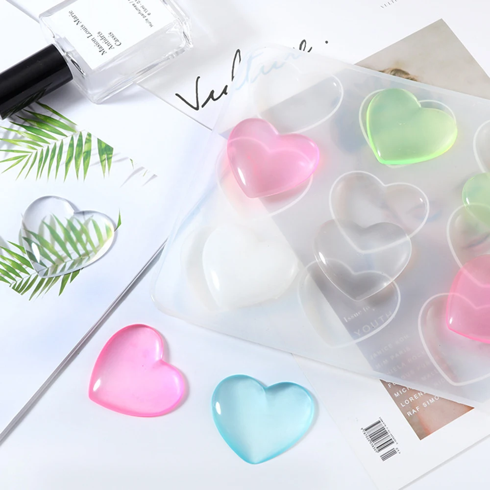

DIY UV Resin Jewelry Liquid Silicone Mold 9 Hearts Resin Charms Pendant Molds For DIY Intersperse Decorate Making Jewelry Craft