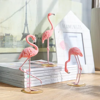 

Creative Gifts Desktop Ins Flamingo Resin Ornaments Lovely Animals Bedroom Living Room Display