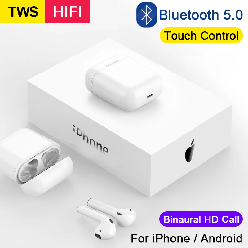 

New Mini Wireless Bluetooth Earphone 5.0 In Ear 3D Stereo Binaural Sports Headset for iPhone Xiaomi i10 i12 Tws Mic Charging Box