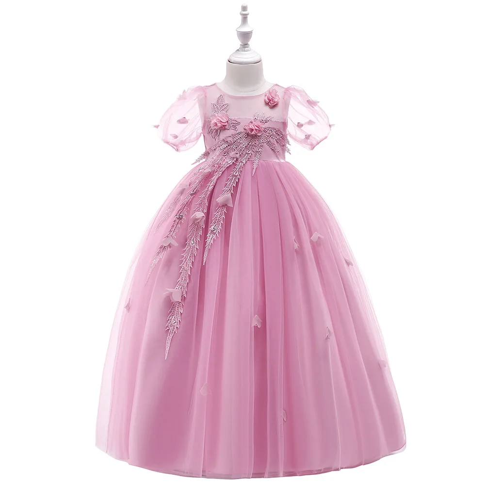 Для девочек в цветочек платья для Свадебная вечеринка формальное платье для маленьких девочек лозы аппликации с милым бантом 2019 новые
