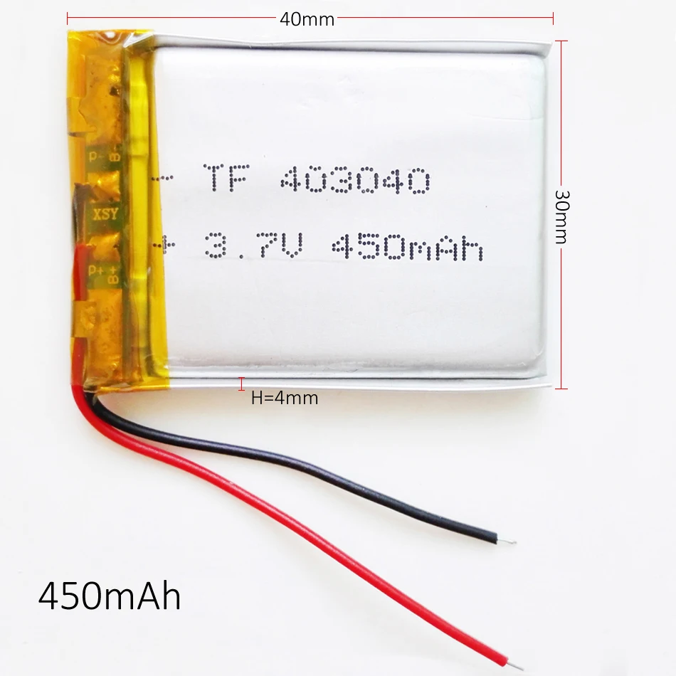 3 7 V 450mAh 403040 литий полимерная LiPo аккумуляторная батарея для Mp3 Mp4 Mp5 DIY PAD DVD