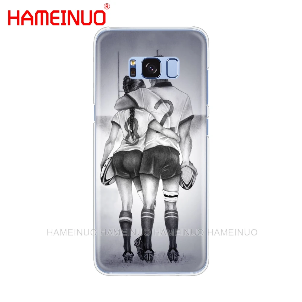 HAMEINUO كرة رجبي الرياضة الخليوي غطاء إطار هاتف محمول لسامسونج غالاكسي S9 S7 حافة زائد S8 S6 S5 S4 S3 البسيطة