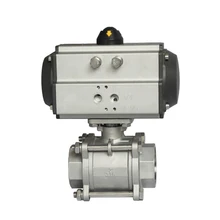 1 дюйм Пневматический 3 шт. шаровой кран с пружинным возвратом NPT резьба DN25 пневматический два пути шаровой клапан из нержавеющей стали 304 PTFE сиденье