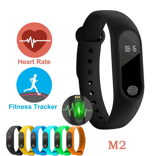 M2 Smart Bracelet Watch Waterproof Sport Heart Rate Monitor Smartband Pedometer Calories Sleep Tracker Bluetooth Smart Watch