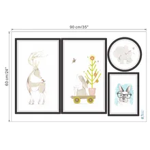 Photo Frame Animals Elephant Deer Rabbit wall stickers for kids rooms children nursery wall decals poster home office decor