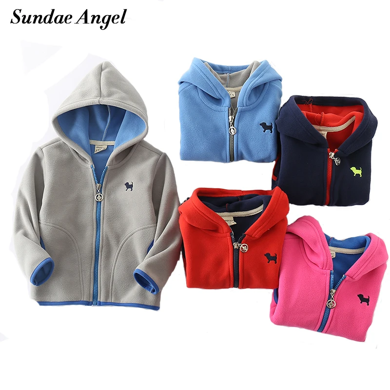 Miglior Sundae Angelo Bambini Giubbotti Per Le Ragazze Con Cappuccio in pile A Maniche Lunghe Caldo Del Bambino Dei Ragazzi Cappotti Della Tuta Sportiva Del Ricamo Del Modello Del Cane di 18M 7Y