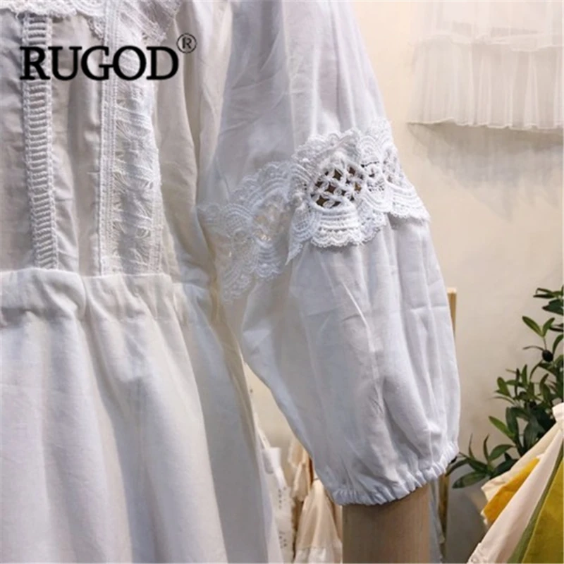 RUGOD женское платье, сплошное, v-образный вырез, выдалбливают, кружева, галстук, на шнуровке, милое, шикарное, высокое платье, новое, летнее, модное, женское, повседневное, элегантное