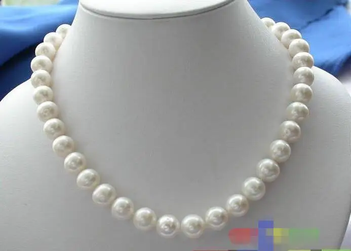 

FREE SHIPPING HOT sell new Style >>>>NATURAL 17" 12mm WHITE ROUND FW CULTURED PEARL NECKLACE