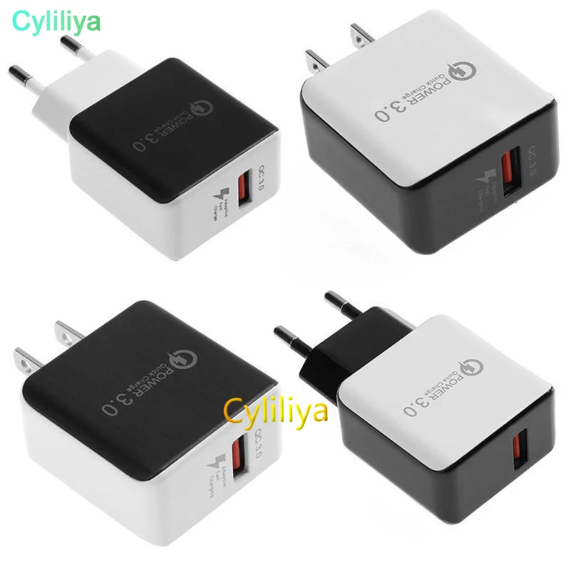 30 шт. QC 3,0 быстрое настенное зарядное устройство USB для быстрой зарядки 5 V 3A 9 V 2A путешествия Мощность адаптер, быстрая зарядка США ЕС Разъем для iPhone 7 8 X