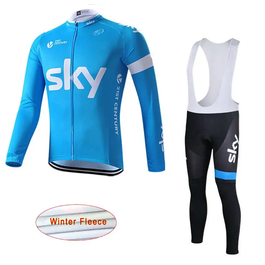 

2016 team blue sky cycling jersey Winter thermal fleece mtb bike clothes long sleeve Ropa Ciclismo quickdry bicycle maillot k197