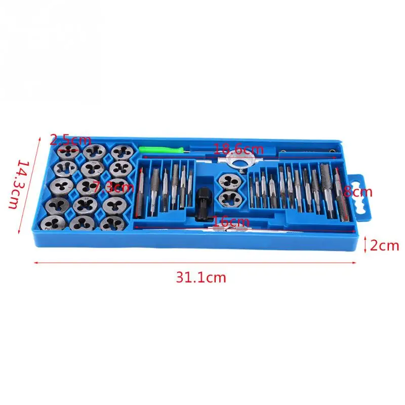 40 Pcs/set Hardened Metric Tap& Die Set Screw Thread Taper Hand tools