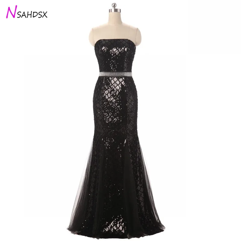 2018 Tailor Made Plus Size Fashion Black Sequins L...
