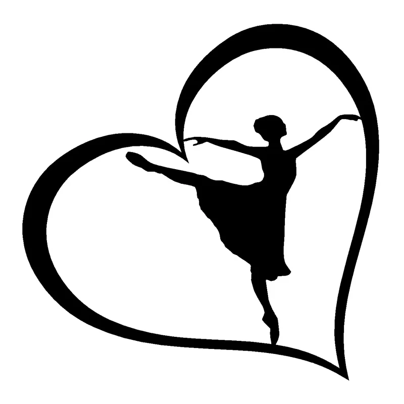 

16.4cm*16.4cm Ballerina Heart Fashion Cute Interesting Car Sticker Motorcycle Vinyl
