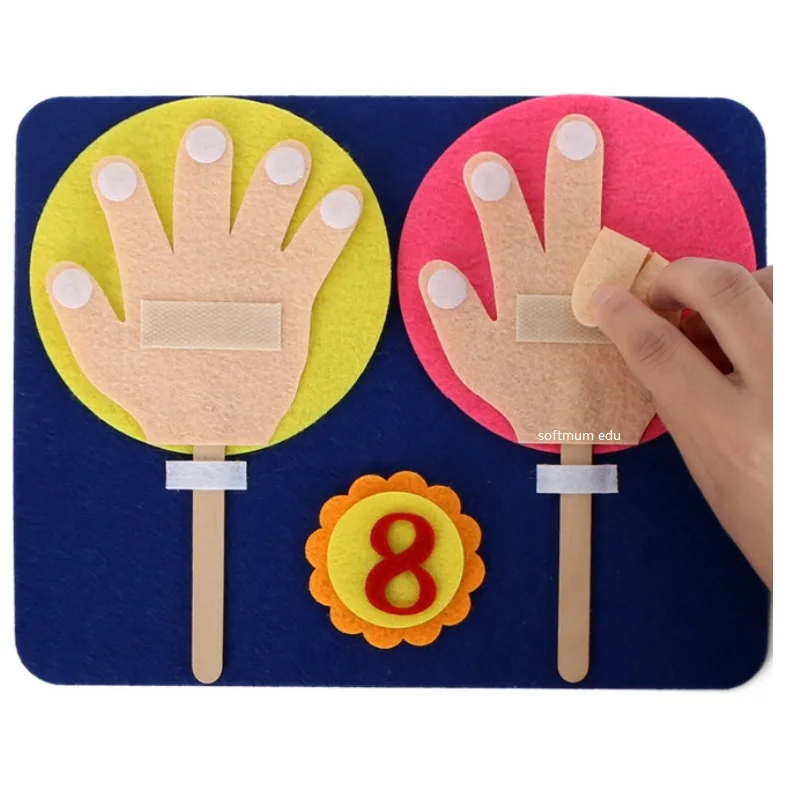  Children Maths Toys Finger Counting 1-10 Learning Kindergarten Mathematics Educational Toy Finger N - 32998164881