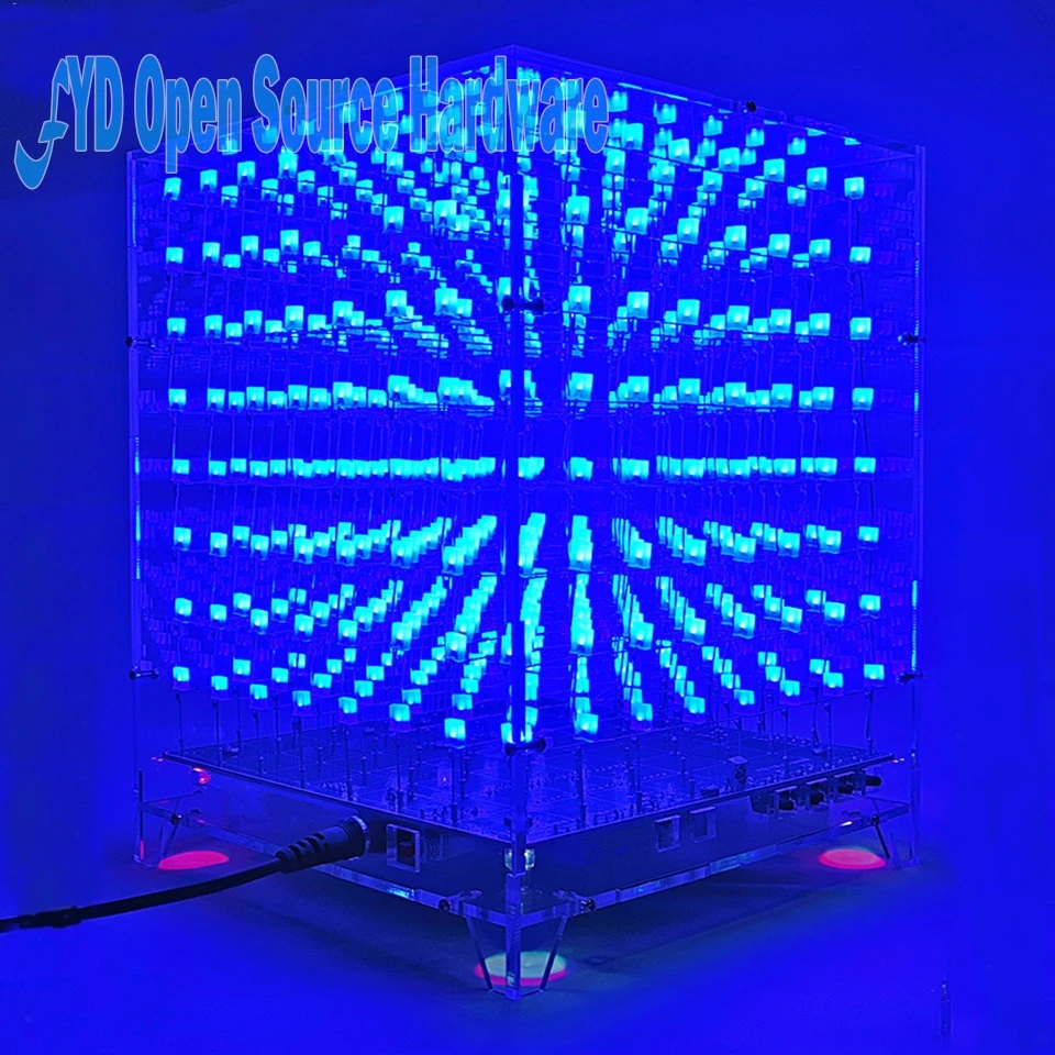 1 комплект 8x8x8 3D Светодиодная подсветка квадратный Сделай Сам светодиодный