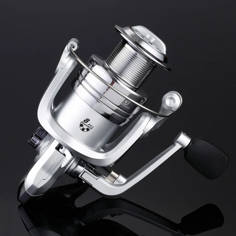 2 Color 1000-6000 8BB Ratio 5.2:1 Carp Reel spinning fishing reel Line Cap Tackle Spin Carp Metal drive Core movement