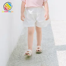 Lemonmiyu/шорты для девочек, хлопковые повседневные милые штаны для детей, лето, свободная мягкая модная одежда для маленьких девочек, пляжная одежда, 4 цвета