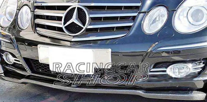 Real CARBON FIBER Front Bumper Lip Spoiler for Mercedes Benz E-Class W211 E320 E350 E550 2007-2009
