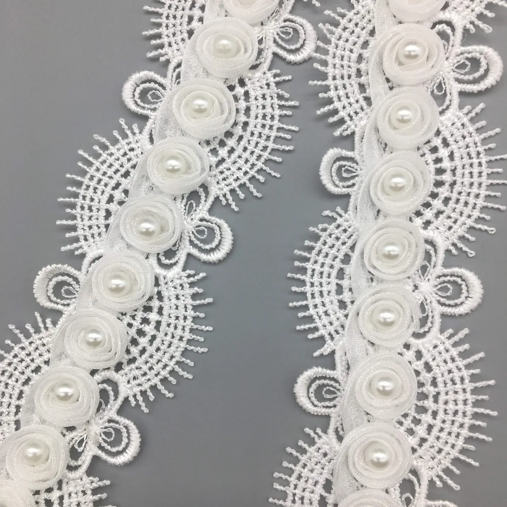 2 ярда вышитая ткань из органзы с ресницами кружевная отделка лента ручной работы