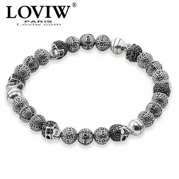 

Skulls & Cross Hero Bead Elastic Bracelet bracelets new fashion jewelry silver-plate for Men Halloween party