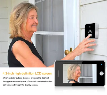 

New Arrival 4.3' LCD Screen 120 Degree Video Peephole Viewer 32 Ringtones Door Camera Doorbell with Motion Detection