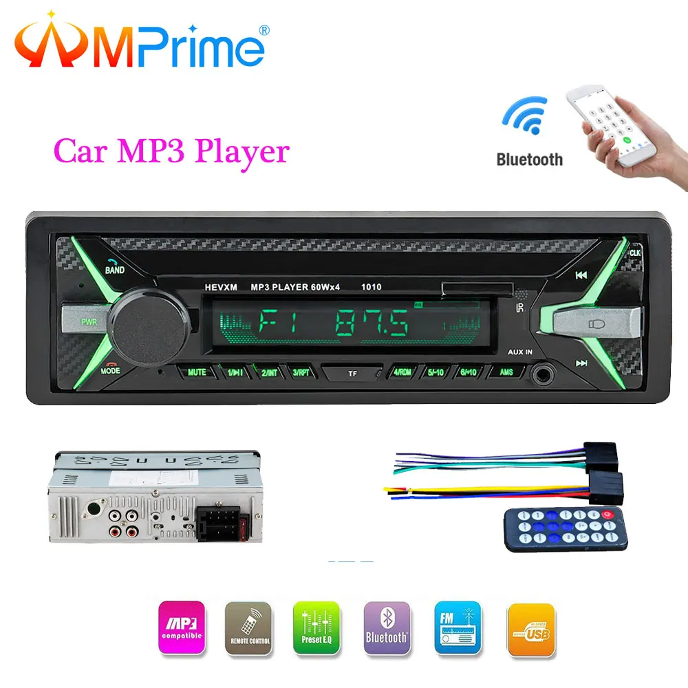 

AMPrime Car Radio Stereo Audio MP3 Player 1 Din In-dash Digital Bluetooth Phone AUX-IN MP3 FM/USB/SD Remote Control 12V Input