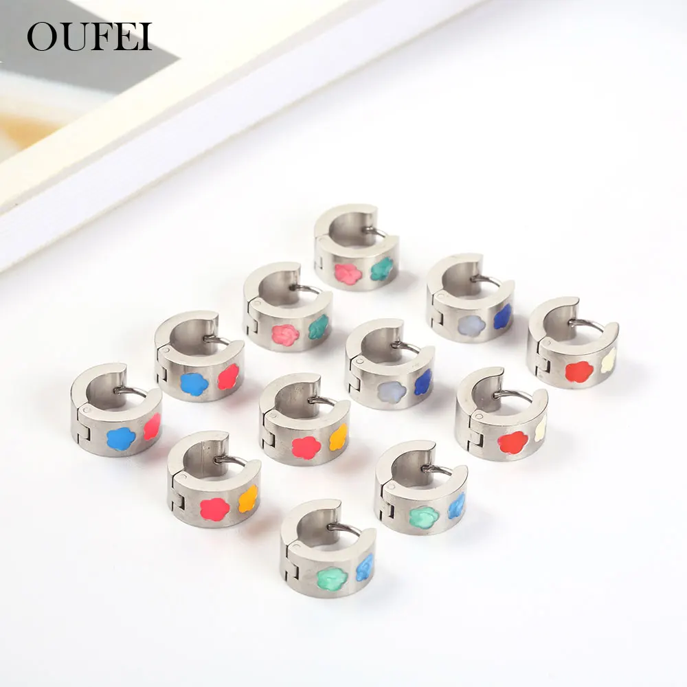 OUFEI Korean Earrings Fashion Jewelry Stainless Steel 2019 Women Earring Summer Accessories Free Shipping wholesale lots bulk | Украшения и