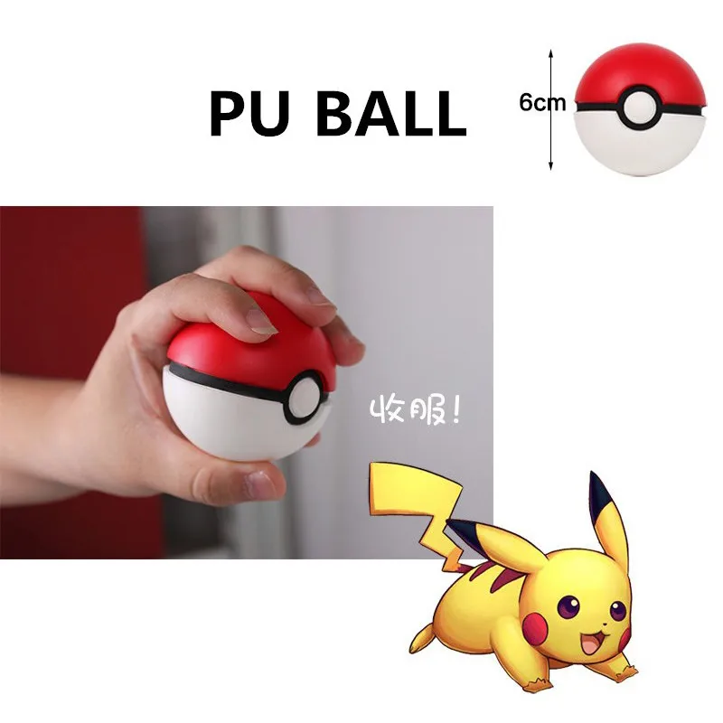 

6CM Pikachu Ball Pocket ball Pocket monster PU Bouncing ball Pokeball Mini Ball Toy for Children Toy Gifts