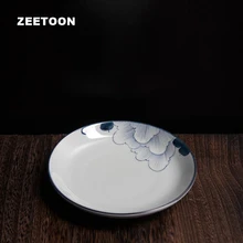 Японский голубой и белый чайник Гибискус тривец горшок держатель фарфоровые блюдца винтажные керамические фрукты орехи блюдо обеденное тарелка