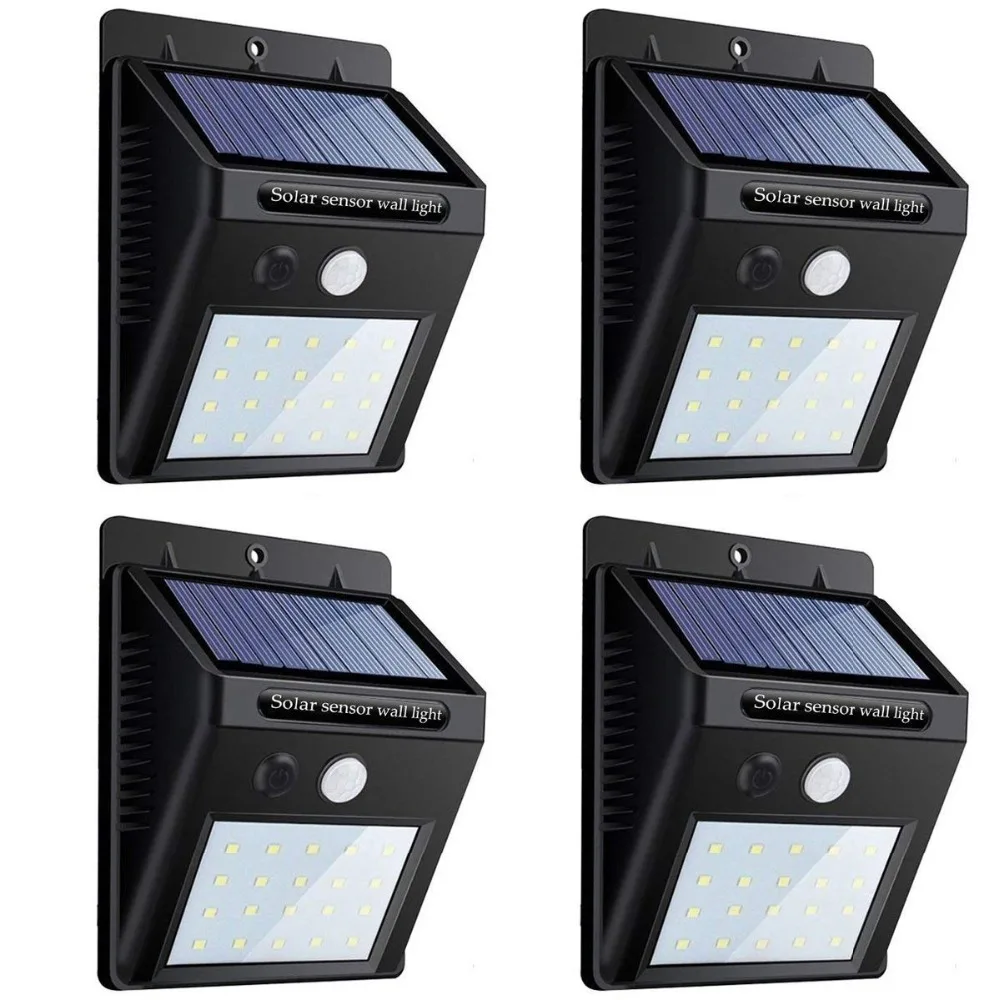 

T20 Outdoor Garden Lamp 20/25/30 Leds Solar Wall Light Rechargeable LED Solar Street Lamp Bulb IP65 Decoration PIR Motion Sensor