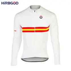 HIRBGOD бренд новый дизайн мужская Испания Германия Бельгия флаг Страна Стиль велосипед Велоспорт Джерси Топ с длинным рукавом спортивная