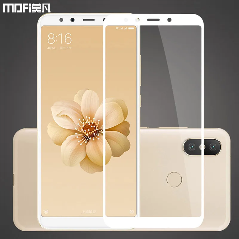 

Xiaomi Mi A2 glass tempered full cover MOFi original Xiaomi A2 screen protector front film protective guard Mi 6x glass
