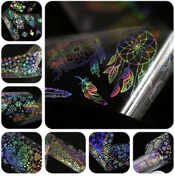 

Holographic Nail Art Foil Transfer Sticker 4*100cm Dream Catch Horse FloralNail Designs DIY Wrap Paper Foils Nail Art Decoration