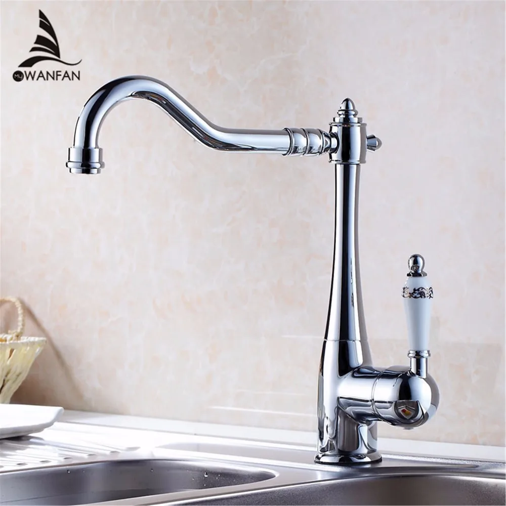 Bathroom Basin Faucet Chrome Polished Brass Swivel Ceramic Handle Kitchen Faucet Bathroom Basin Mixer Tap Faucet