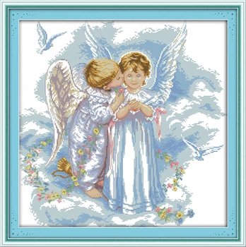 

Whisper of angels Cross Stitch Kit Paintings 11CT Printed 14CT DMC Chinese Embroidery Needlework Cross-stitch set Handmade