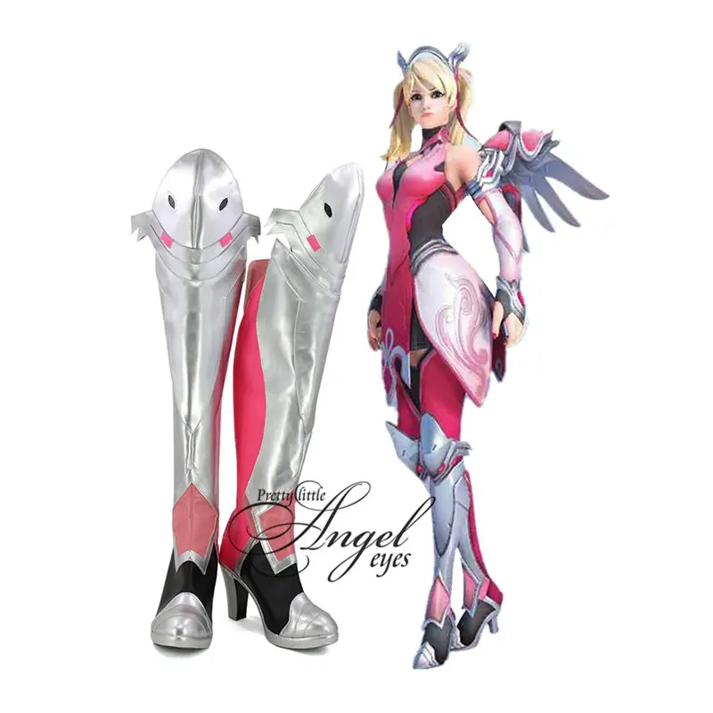 

Hot Game OW Pink Angela Ziegler Cosplay Party Shoes Custom Made
