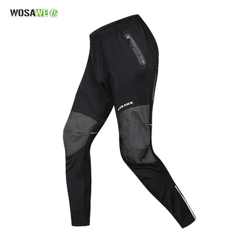 

WOSAWE Winter Cycling Pants Trouser Warmth Long Sport Bike Riding Fishing Fitness Trousers Reflective Windproof Cycling Clothing