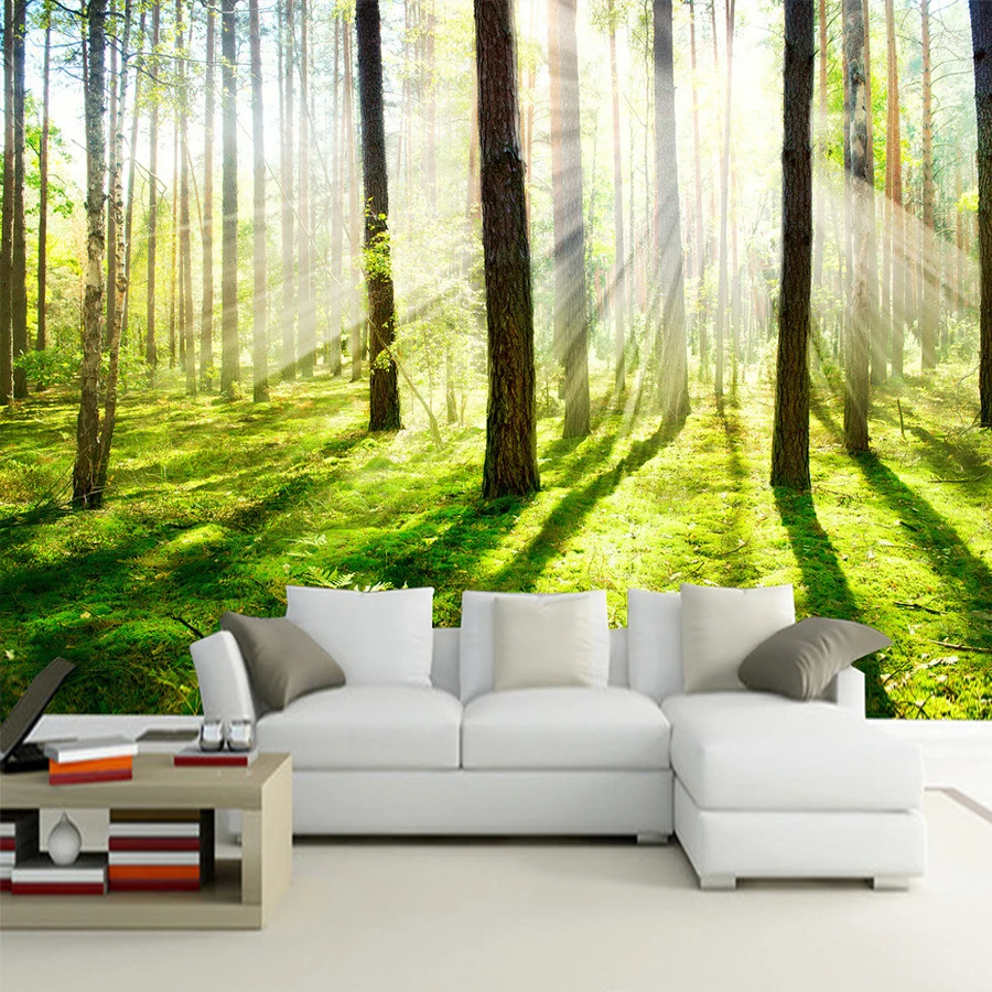 Aliexpress.com : Buy Custom 3D Photo Wallpaper HD Sunshine Woods Forest