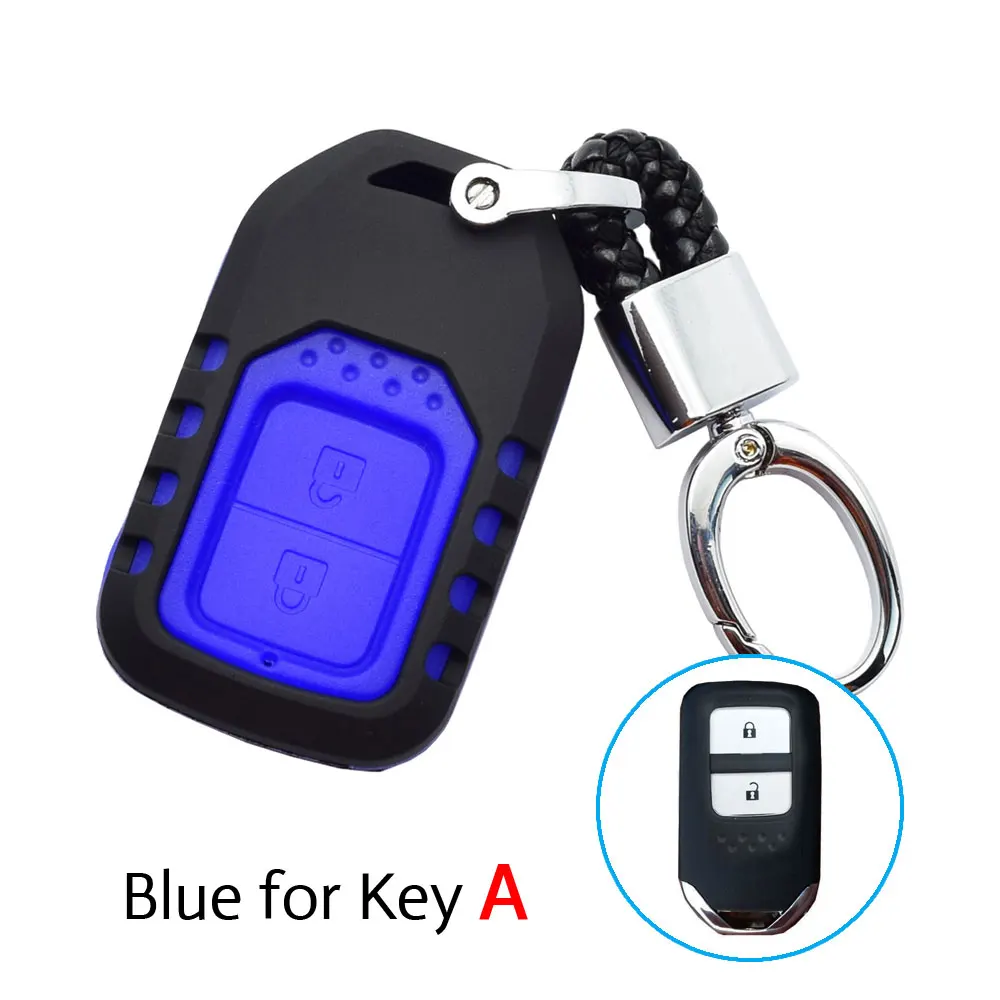 ABS Автомобильная эмблема ключ чехол для Honda спиральная посадка Civic ACCORD City CB400 CRV XRV Venzel Jazz умный дистанционный чехол для ключа Обложка сумка - Название цвета: Blue for Key A