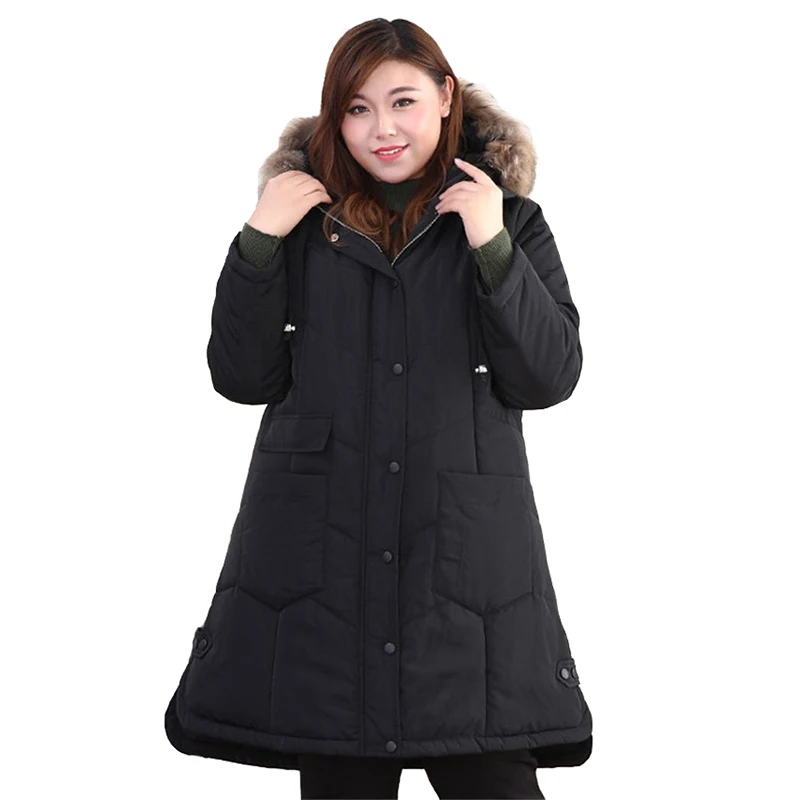 incredible  Plus size 4XL-10XL Cotton Jacket Women Parkas Winter Thicken Cotton-padded Jacket Female Hooded Coa