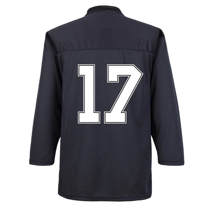 Черные хоккейные рубашки для тренировок с задними номерами(пожалуйста, оставьте Примечание для задних номеров, если нет примечания, вышлем#1