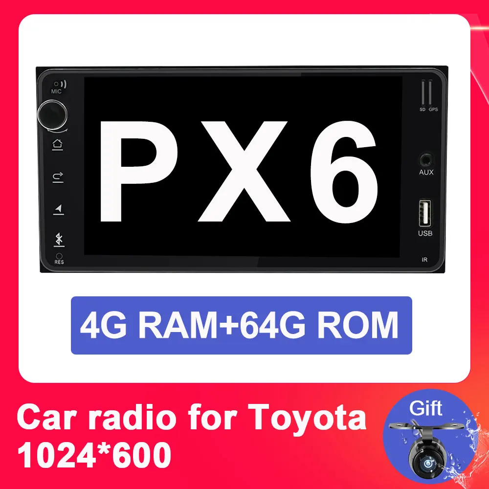 Eunavi Android 9,0 Автомобильный gps для Toyota универсальный RAV4 COROLLA VIOS HILUX Terios Land Cruiser 100 PRADO 4G+ 64G RK3399 2 din - Цвет: P315 4G 64G